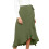 Women's Asymmetrical Ruched Drawstring Skirt with-Green S 1