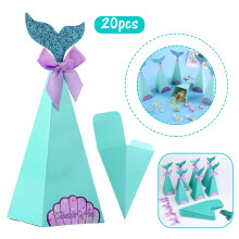 20 Meerjungfrauen-Geschenkboxen – 3D-Schwanzflossen-Design, 6 x 6 x 18 cm
