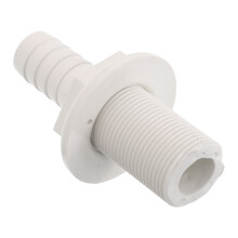 Robuster Weißer Kunststoff Marine Bulkhead Schlauchverbinder