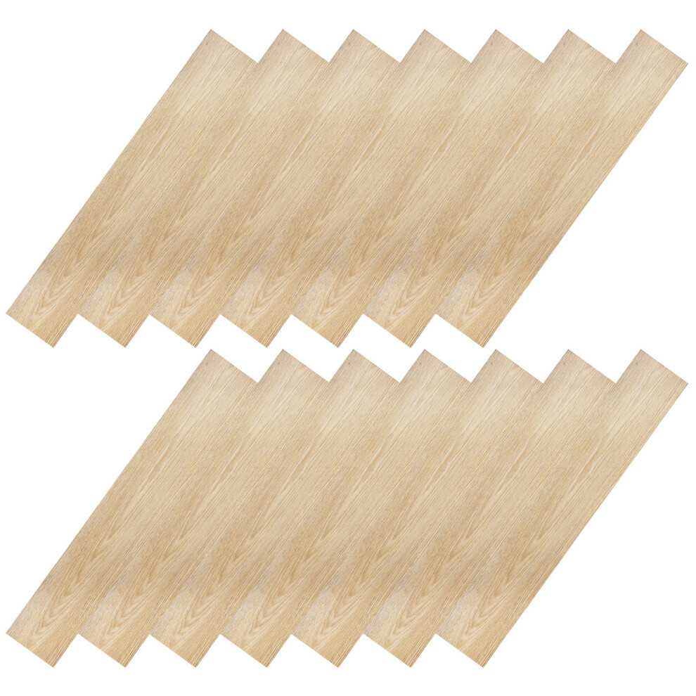 36Pcs Light Brown Pvc Peel Stick Floor Tiles Self Adhesive Wood Grain 3753614116540