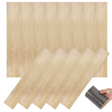36Pcs PVC Self-Adhesive Floor Stickers Light Brown Wood Grain Decor