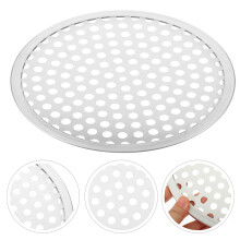 2Stk Mehrzweck Pizza-Backblech Mit Belüftung, Rund, Silber