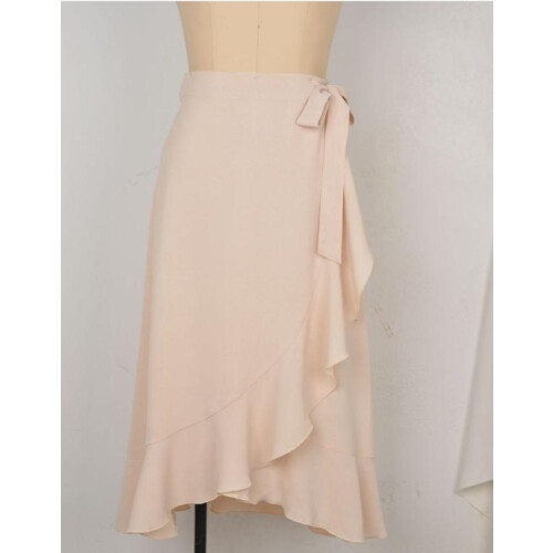 Women's Asymmetrical Ruched Drawstring Skirt with-Green S 1