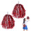 Conjunto de 2 pompons de líder de torcida com cabo de plástico, leves. 2