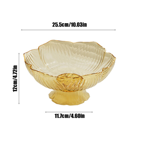 Fruteira de plástico dourado com base escorredora, 25,5 cm 2
