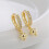 Brincos de argola com pingente, banhados a ouro 18K. 2