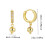 Brincos de argola com pingente, banhados a ouro 18K. 4