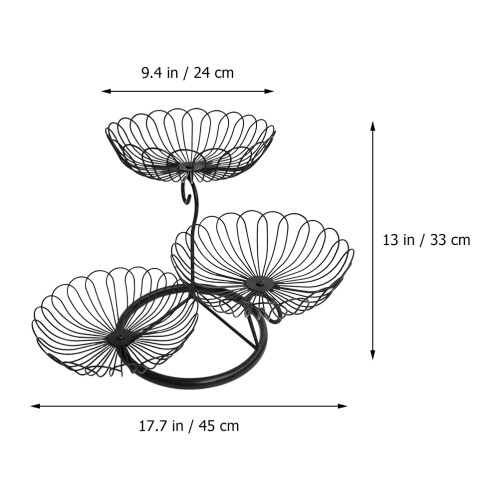Creative Hollow Black Iron Fruit and Snack Holder 1
