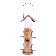 6-Port Metal Wild Bird Feeder, Water Resistant Hanging Tube