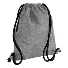 (One Size, Grey Marl/Black) Bagbase Icon Drawstring Bag