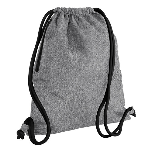BagBase (One Size, Grey Marl/Black) Bagbase Icon Drawstring Bag