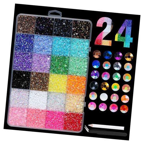 24-Grid Assorted Pearls Nail Decorations Variety-color06