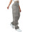 Trendy Women's Work Pants with Multiple Pockets-Light Gray XXL 1