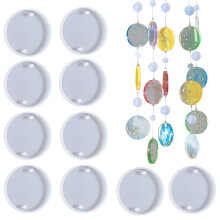 10Pieces Double Hole Silicone Jewelry Molds with Round Shape