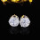 Stud Earrings 18K White Gold Plated Cubic Zirconia 5