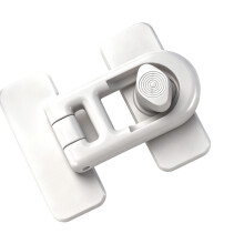 Plastic Fridge Safety Lock Adhesive Keyless Freezer Locks-White