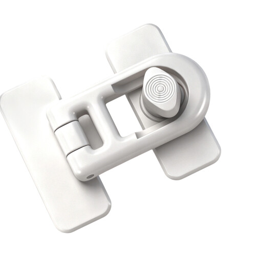 Plastic Fridge Safety Lock Adhesive Keyless Freezer Locks-White