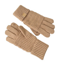 Warme gebreide handschoenen voor meisjes Dames-Camel OS