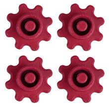 1/2/4/5PCS Adhesive Tube Seal Caps With Gear Design-4Pcs Red