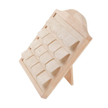 Portable Wood Rings Stand For Retail Store-16 pairs of solid wo