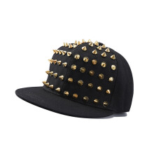 Adjustable Size Rivets Baseball Hat Light weight Polyester-Gold
