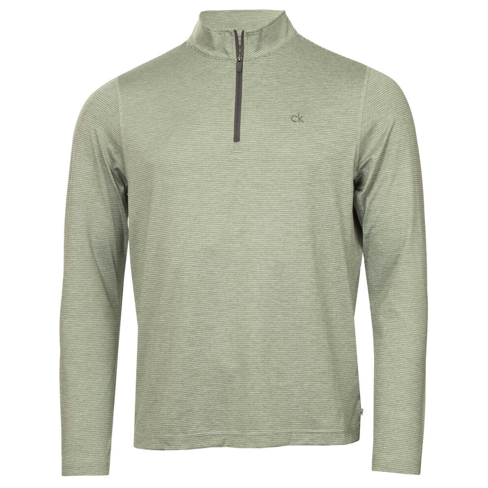 Calvin Klein (Xl, Sage) Mens Cruise 1/4 Zip Moisture Wicking Fast Drying Golf Sweater Green