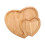 Practical Dessert Serving Plate Rubberwood Heart Shape Tray with 1