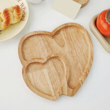 Heart Shape Rubberwood Serving Tray Dessert Plate Suitable for