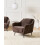 Beliani Armchair EIBY Chenille Dark Brown 2
