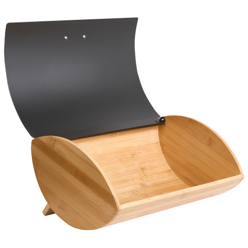 Beliani Bread Bin EPICURIEN Bamboo Black 1