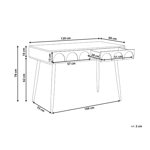Beliani Home Office Desk ESLANE 120 cm 60 cm White 2