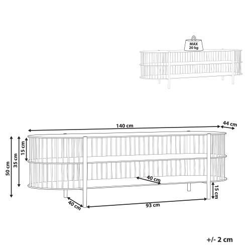 Beliani TV Stand BIRSON Black 2