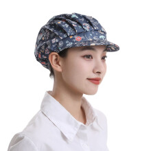 Chefs Hat Flat Top Cotton Oil Proof Various Pattern Culinary-1