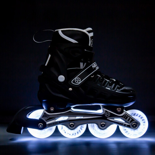 4-in-1 Black LED Inline/Ice Skates, Size M (35-38) 1