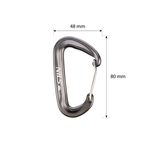 Moschettone grigio 12 KN - Leggero, resistente 2