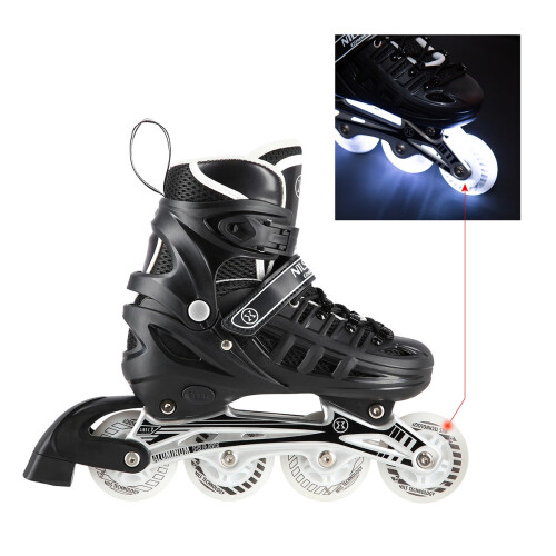 4-in-1 Black LED Inline/Ice Skates, Size M (35-38) 2