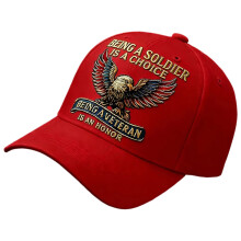Cotton Baseball Cap Veterans Hat Sun Protections for-Red