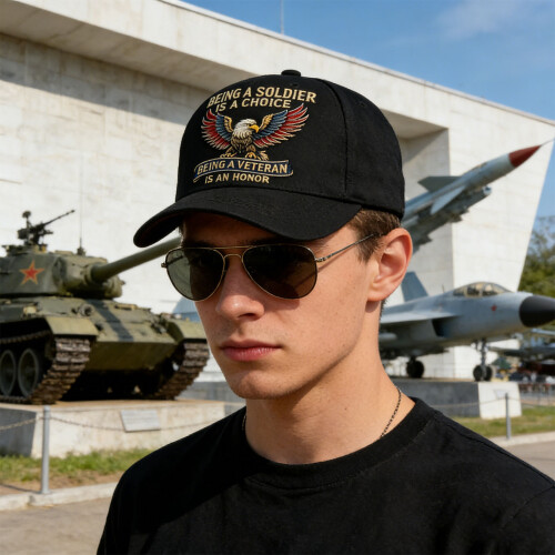 Cotton Baseball Cap Veterans Hat Sun Protections for-Red 2