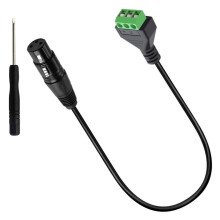 XLR 3-Core Screw Adapter with 30CM Cable for Microphone-Female