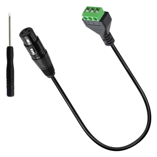 XLR 3-Core Screw Adapter with 30CM Cable for Microphone-Female