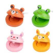 Kids Musical Instrument Wooden Orff Clapper Castanets-4PCS
