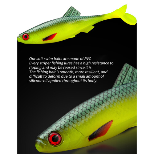 Realistische Paddle Tail Swimbaits T Tail Baits Lokken-F 1