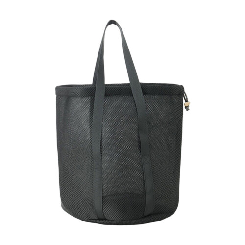 Mesh Camping Utensils Storage Bag Breathable-Black 27x35cm