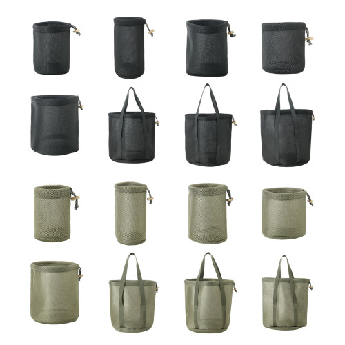 Mesh Camping Utensils Storage Bag Breathable-Black 27x35cm 1