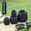 Mesh Camping Utensils Storage Bag Breathable-Black 27x35cm 6