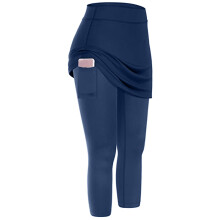 Collants Pilates taille haute avec poches-Bleu marine M