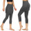 Pantalons de compression athlétiques pour femmes,-Gris M 4