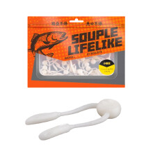 20pack Flexible Worms Lures Light weight Multiple-White