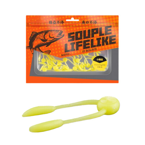 20pack Soft Fishing Lures Realistic 3D Design  Materials-Yellow