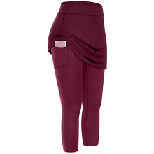 Workout Pants Tummy Control High Waist Gym Leggings-Claret L